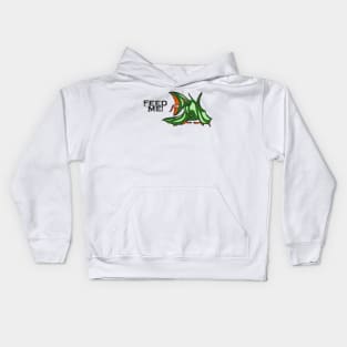 Hungry Green Flying Dinosaur Kids Hoodie